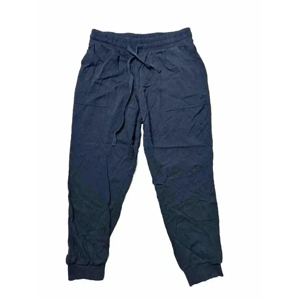 Splendid Black Moto Joggers Drawstring Pockets Athleisure Lounge Travel Small